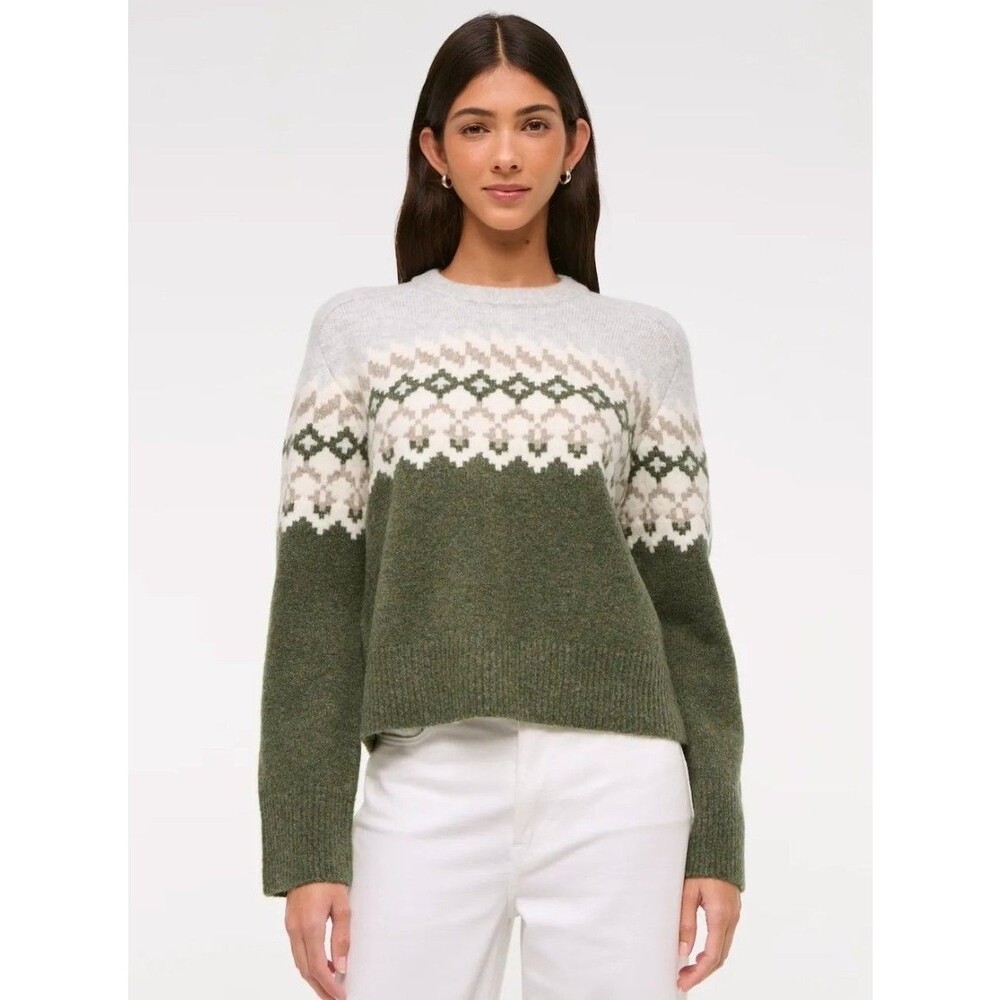Abercrombie & Fitch Fair Isle Icelandic Nordic Sweater LARGE Retails $70